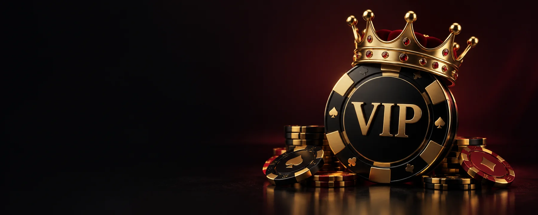 Goldene Krone mit Casino-Chip